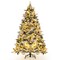 6 Feet Flocked Christmas Tree with Warm White LED Lights and 752 Mixed Branch Tips